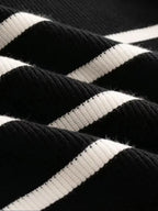 Men’s Striped Semi-Zip Knit Sweater-HighTouch