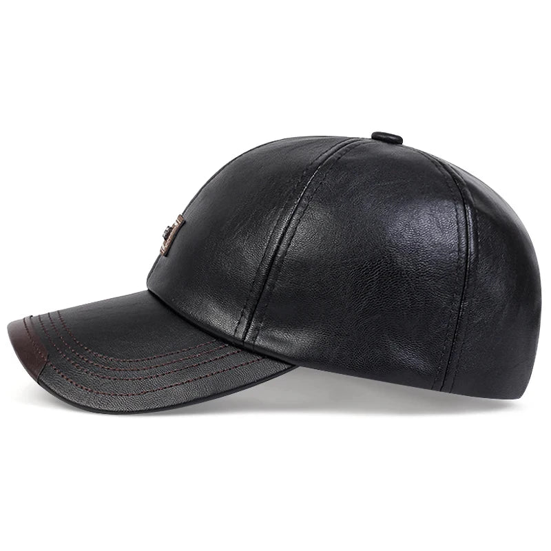 Cowhide Leather Dad Hat-HighTouch