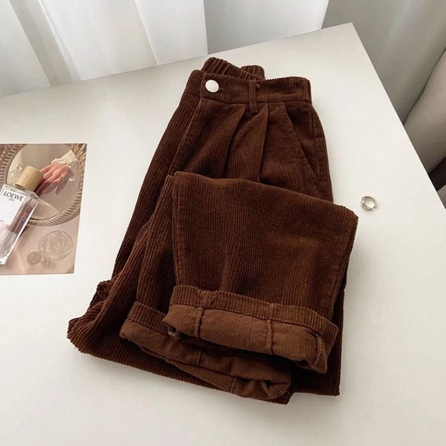 High Waist Corduroy Trousers