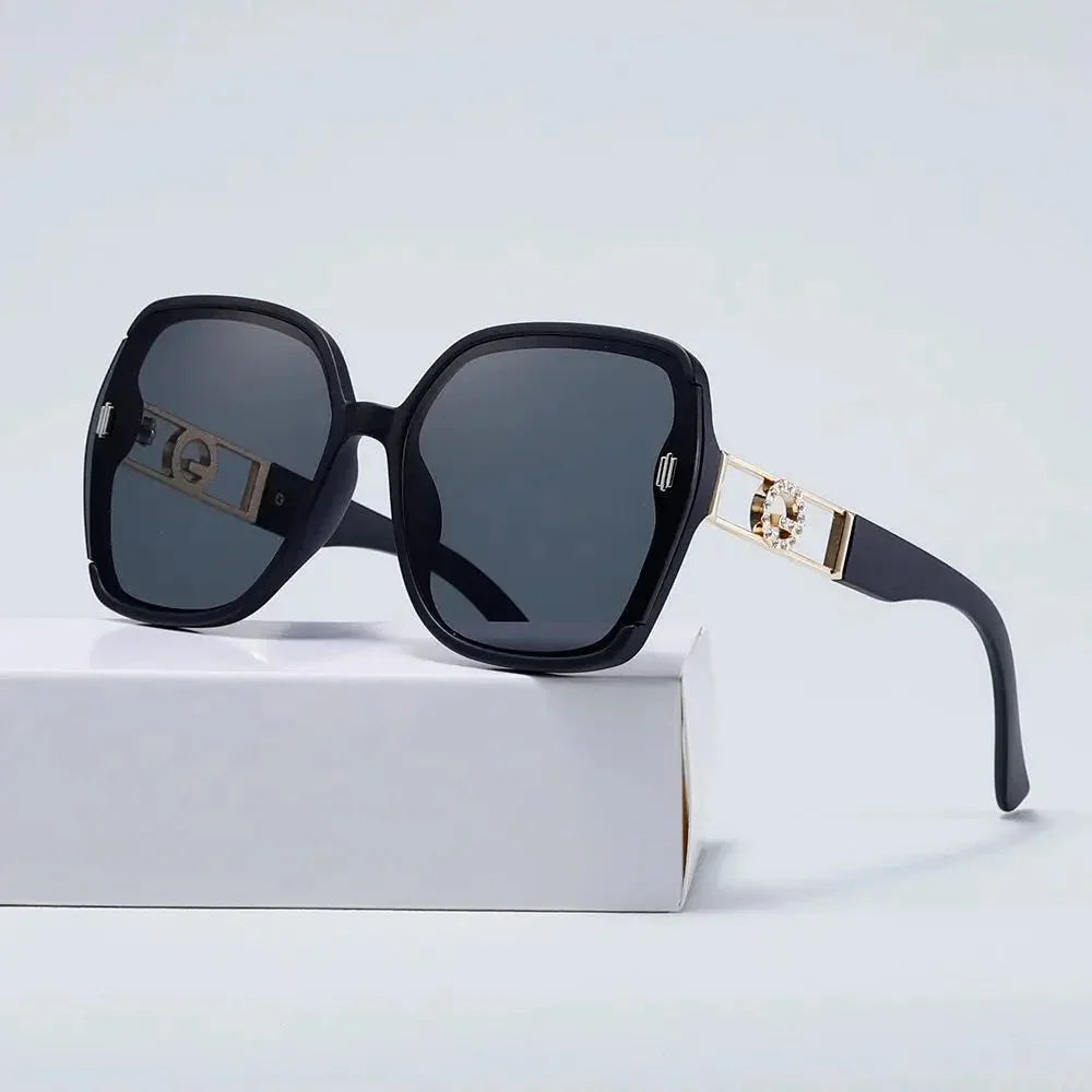 Women's UV400 Oversized Square Sunglasses – Crystal Gold