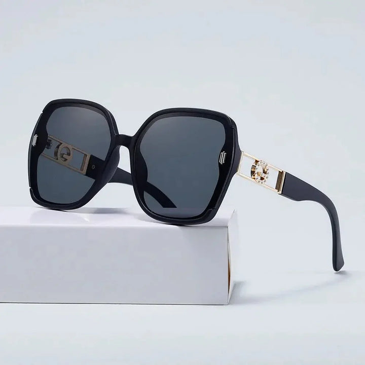 Women's UV400 Oversized Square Sunglasses – Crystal Gold