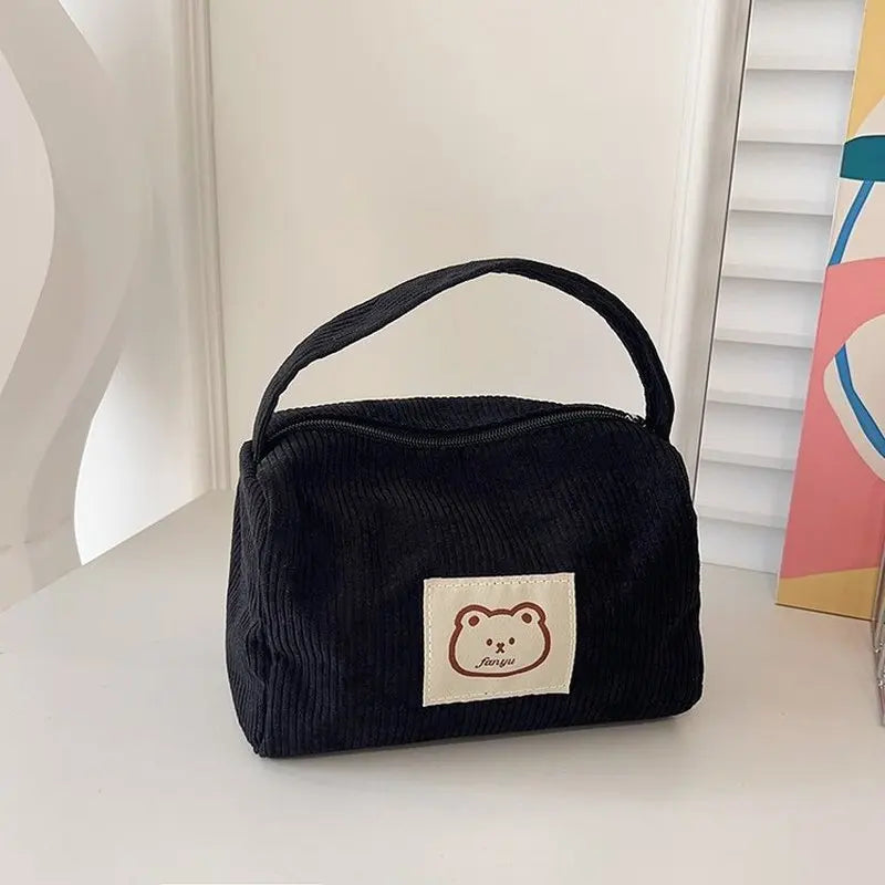 Large Capacity Makeup Bag for Women - Soft Plush Cosmetic Organizer