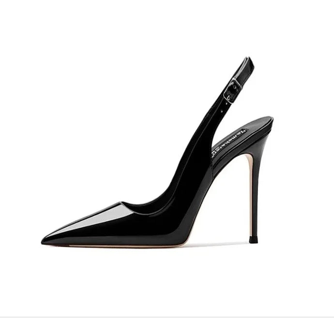 Metallic Strappy Stiletto Sandals – Glamour & Shine-HighTouch