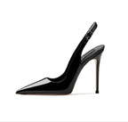 Metallic Strappy Stiletto Sandals – Glamour & Shine-HighTouch
