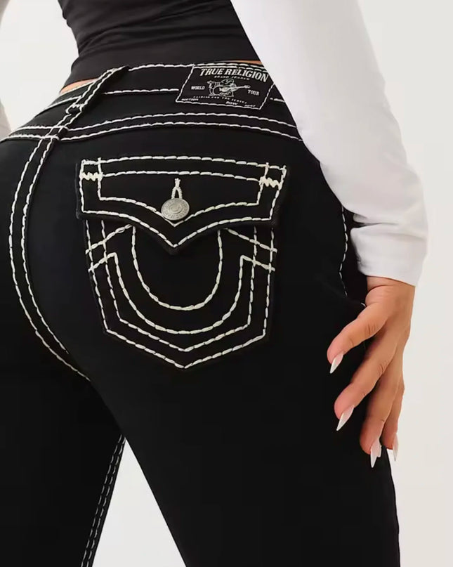 Y2K Buddha High-Waist Bootcut Jeans