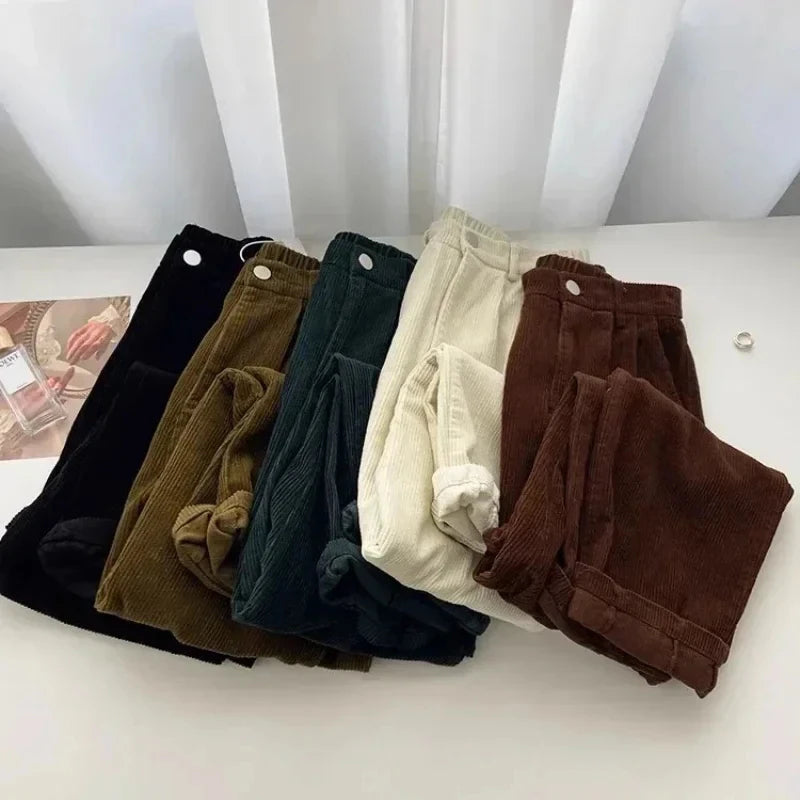 High Waist Corduroy Trousers