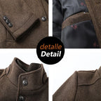 Slim Adjustable Vest Par­ka Men – Windproof Woolen Business Casual Coat-HighTouch
