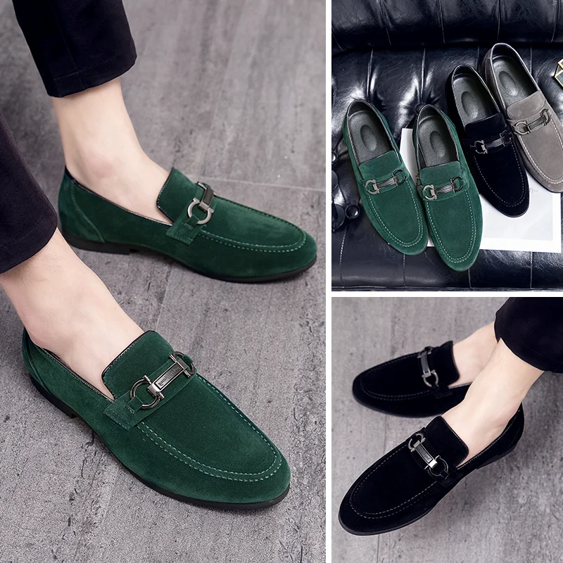 Classic Green Suede Moccasins / Loafers – Men’s Slip-On Casual