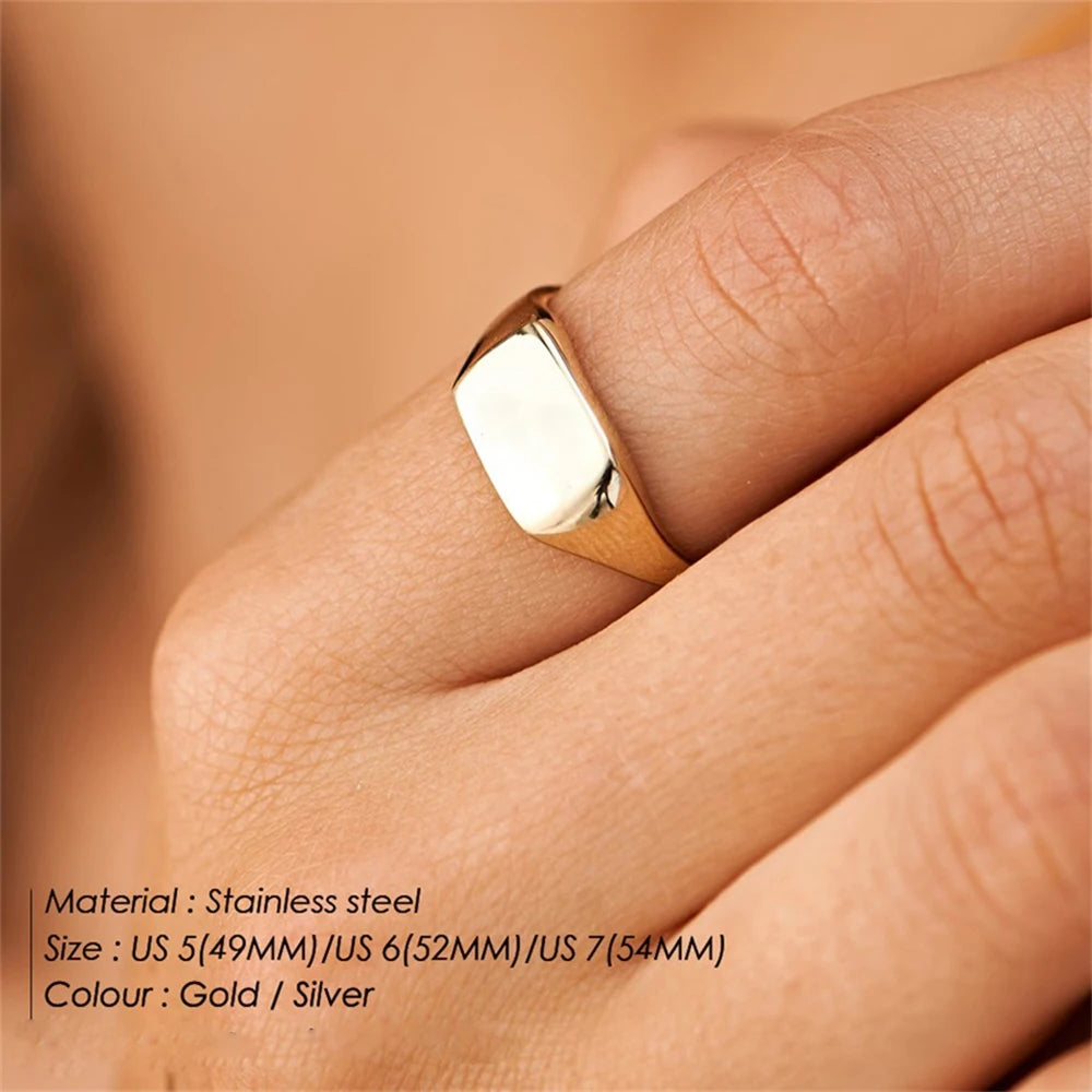 Minimalist Round Ring Gold Colour Plated Women's Rings for Parties and Festivals-HighTouch