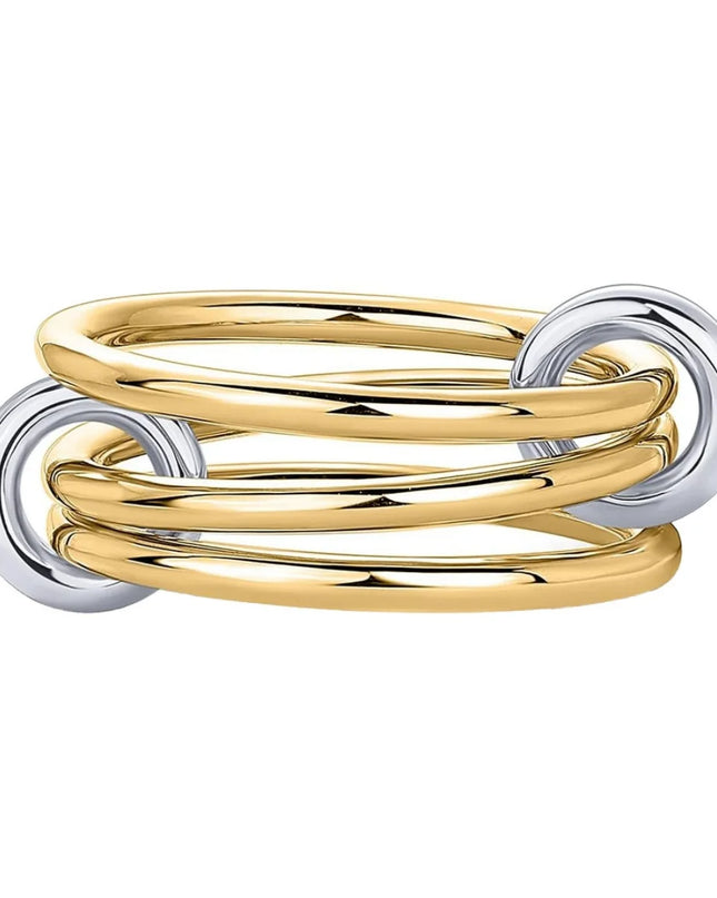 Two-Tone Hypoallergenic Copper Stackable Ring Set