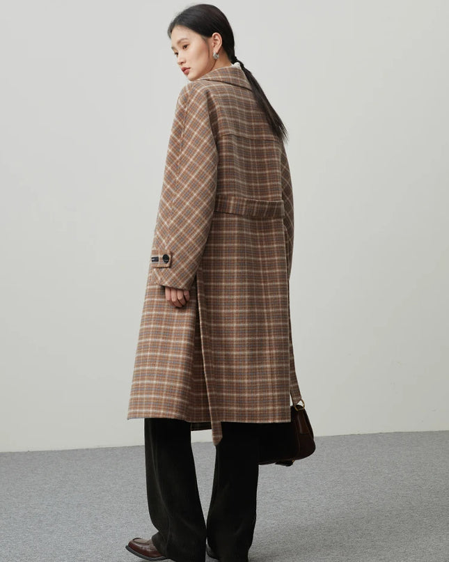 British Plaid Wool Suit Jacket for Women