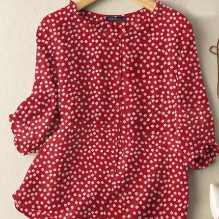 ZANZEA Floral Tunic Blouse – 3/4 Sleeve Printed Shirt for Women