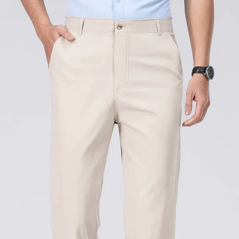 Men’s Lightweight Business Casual Chino Trousers-HighTouch