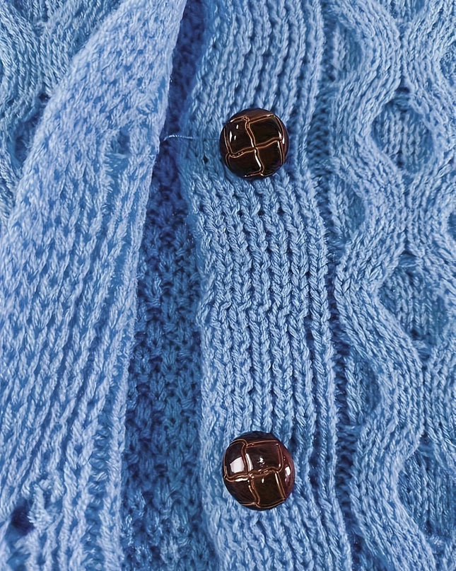 Cardigan a coste lavorato a maglia in stile retrò da donna