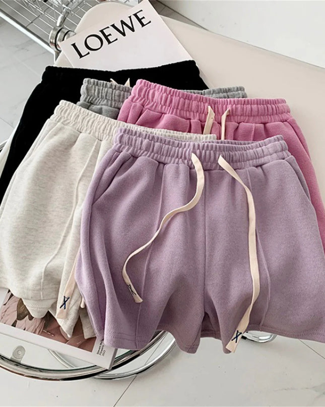 Comfy Retro Korean High-Waist Loose Shorts – Relaxed Chic & Sporty Comfort