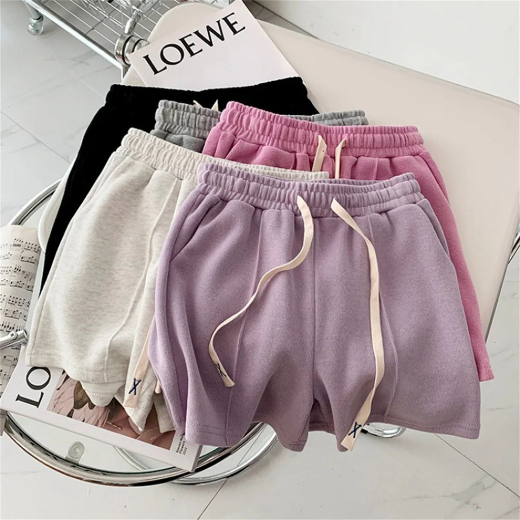 Comfy Retro Korean High-Waist Loose Shorts – Relaxed Chic & Sporty Comfort