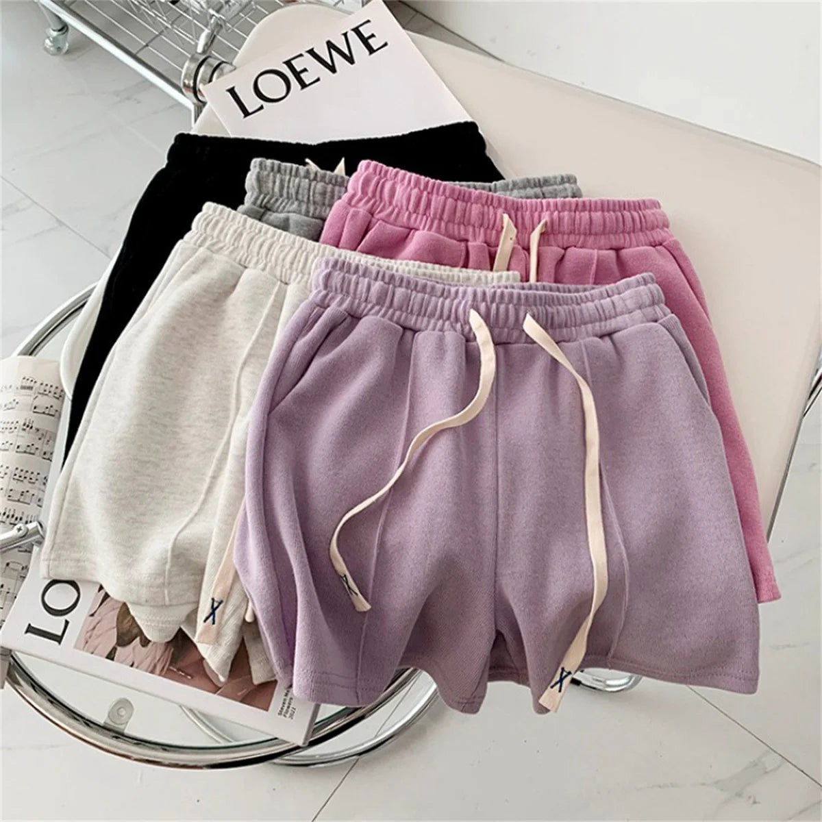 Comfy Retro Korean High-Waist Loose Shorts – Relaxed Chic & Sporty Comfort