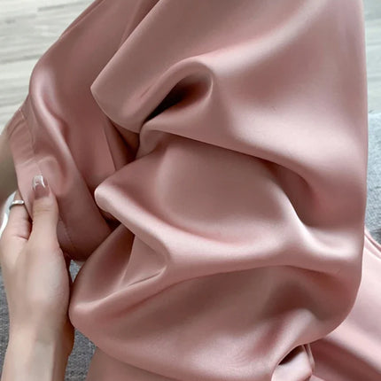 Cool & Chic – Ice Silk Satin High-Waist Wide-Leg Pants