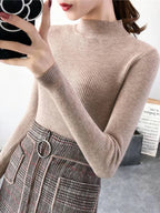 Women’s Stretch Knit Pullover Sweater – Slim Fit Casual Top-HighTouch