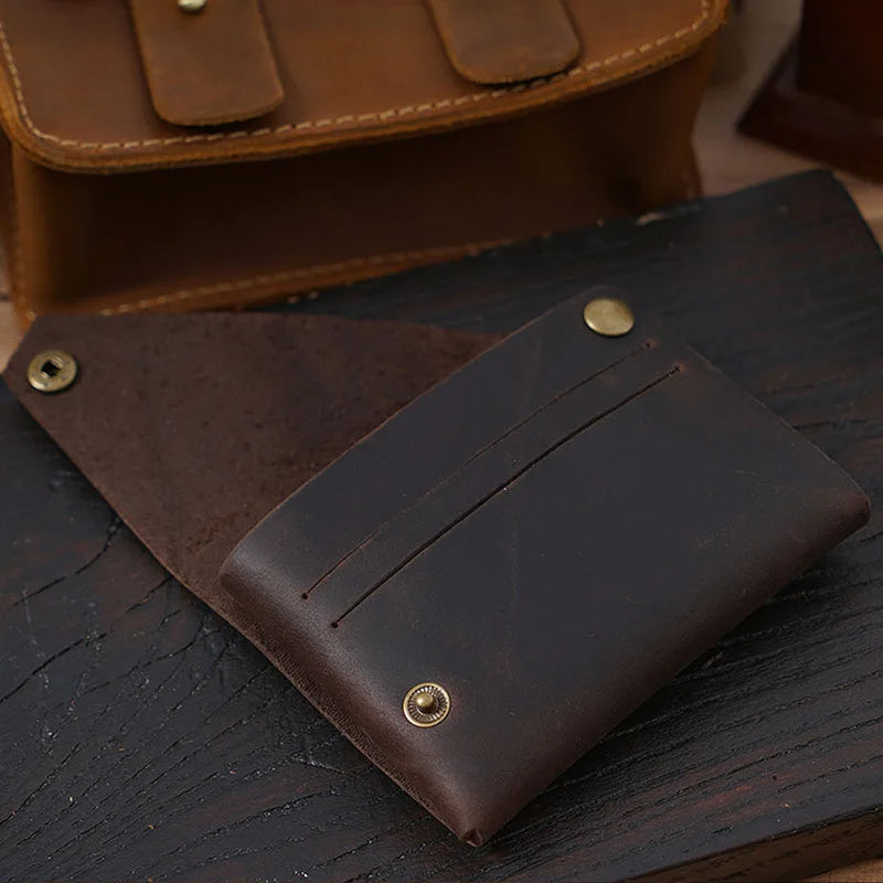 Vintage Crazy Horse Leather Wallet-HighTouch