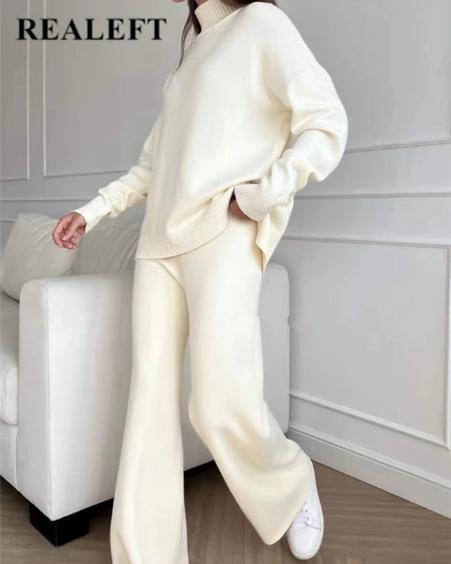 Women’s Knit Turtleneck Tracksuit Set