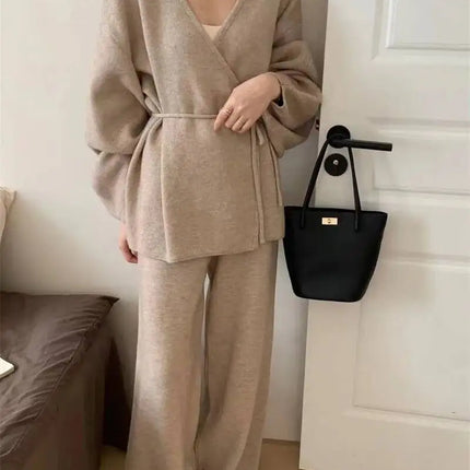 Women’s V‑Neck Knit Set