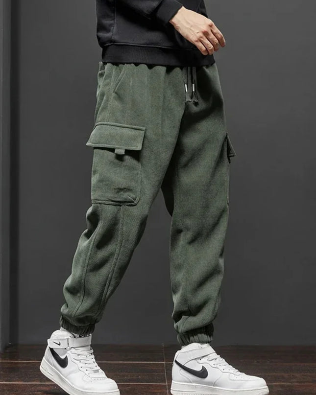 Men’s Elastic Waist Straight-Leg Casual Trousers