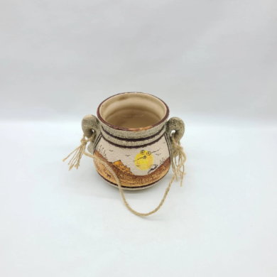 Sialk Ceramic Flower Lid Pot - HighTouch 