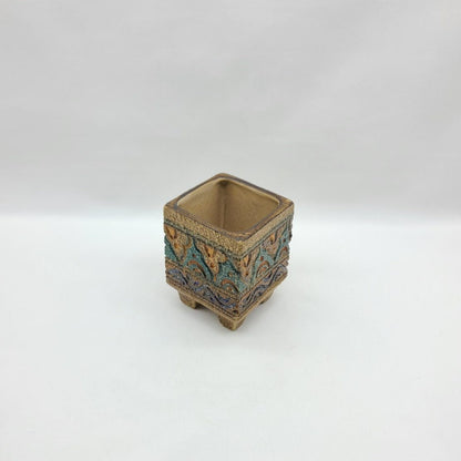 Sialk ceramic Square Cube Vase - HighTouch 