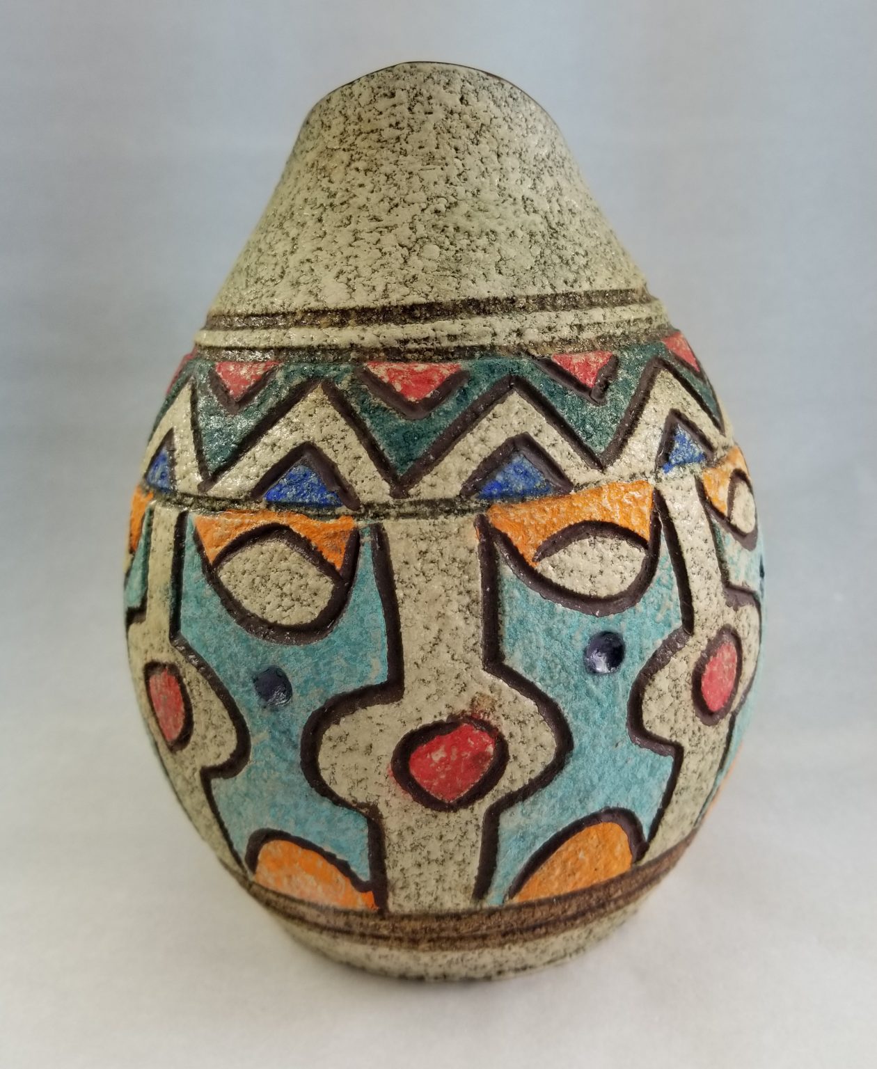 Sialk ceramic oval shaped vase