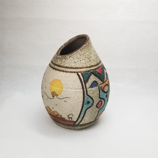 Sialk ceramic oval shaped vase - HighTouch 