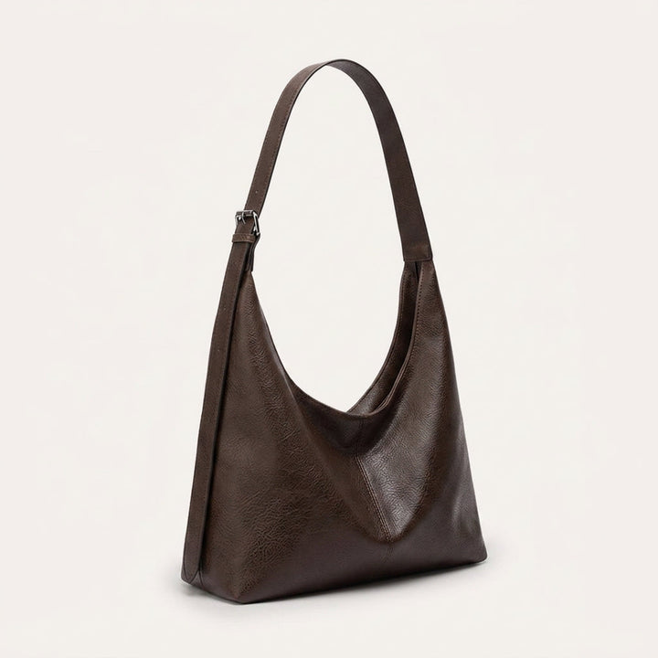 Melina Daily Hobo Bag - Grained PU Leather, Adjustable Shoulder Strap