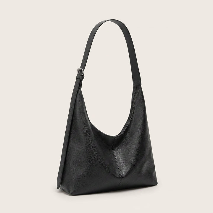 Melina Daily Hobo Bag - Grained PU Leather, Adjustable Shoulder Strap