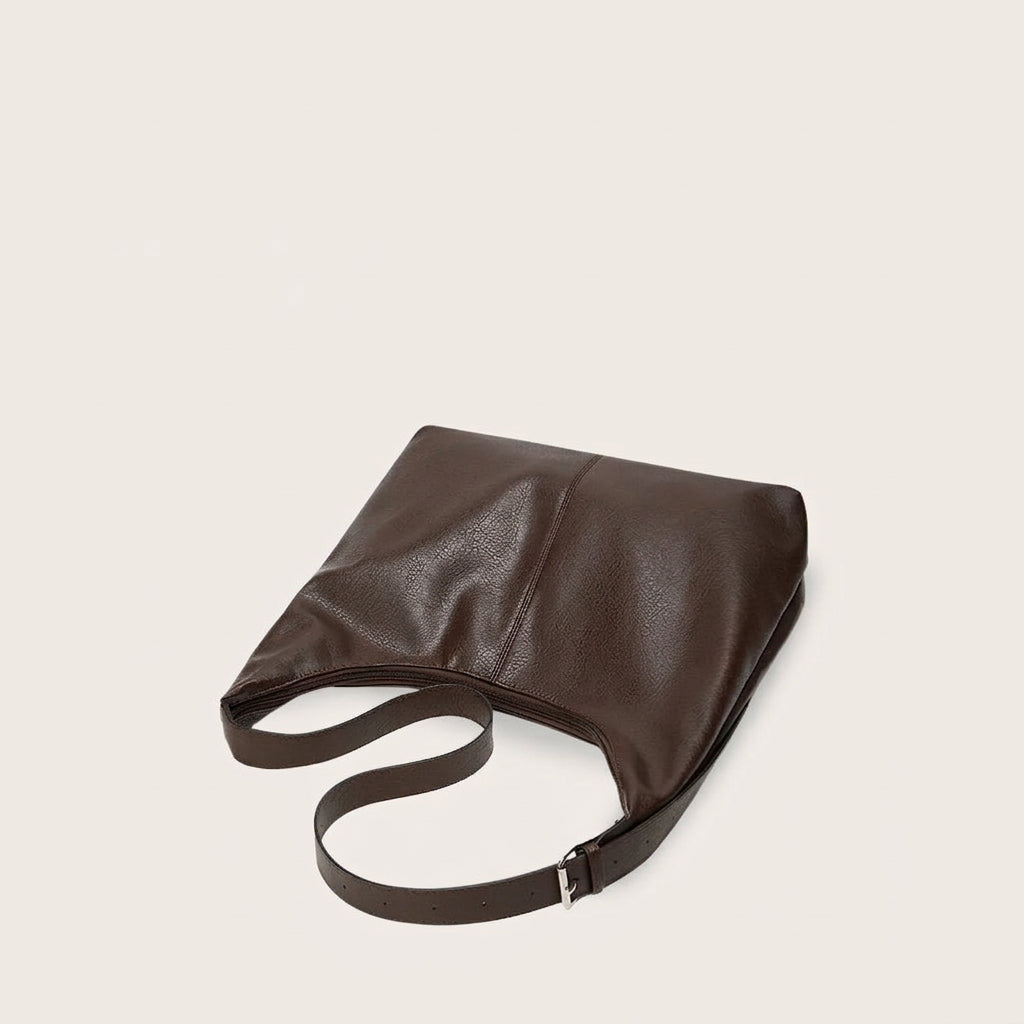 Melina Daily Hobo Bag - Grained PU Leather, Adjustable Shoulder Strap