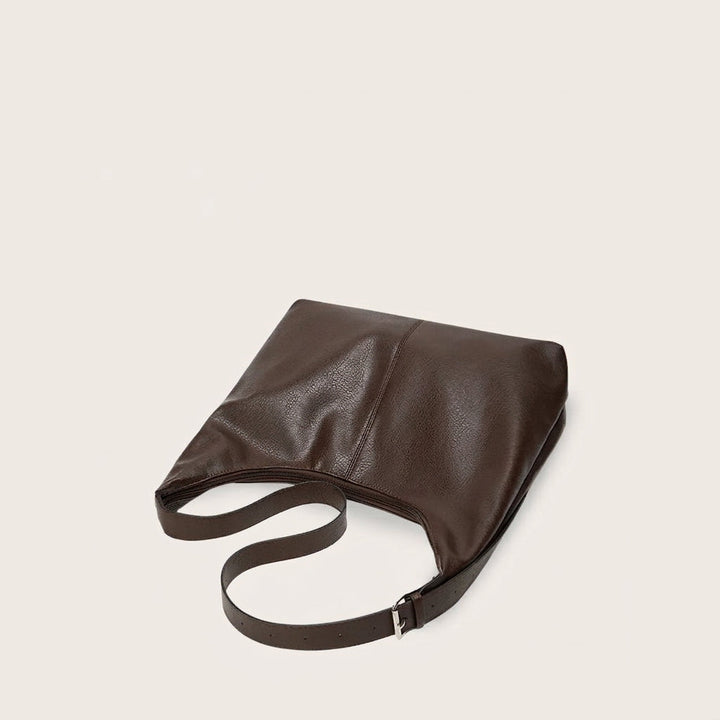 Melina Daily Hobo Bag - Grained PU Leather, Adjustable Shoulder Strap