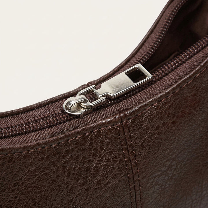 Melina Daily Hobo Bag - Grained PU Leather, Adjustable Shoulder Strap