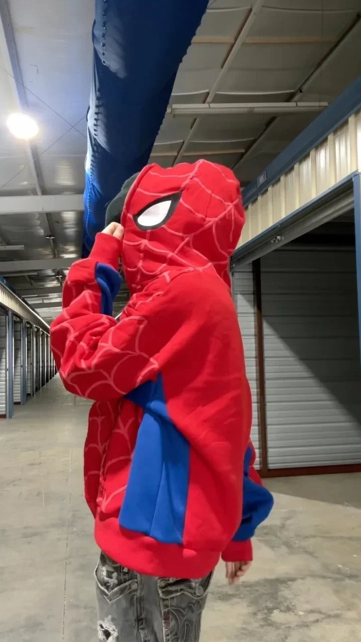 Spider Print Hoodie - Y2K Hip Hop Streetwear Pullover Sweatshirt