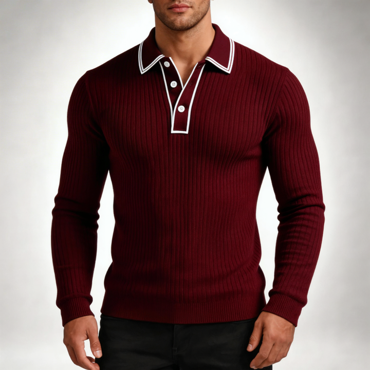 Men's Long Sleeve Polo Shirt – Lightweight & Breathable