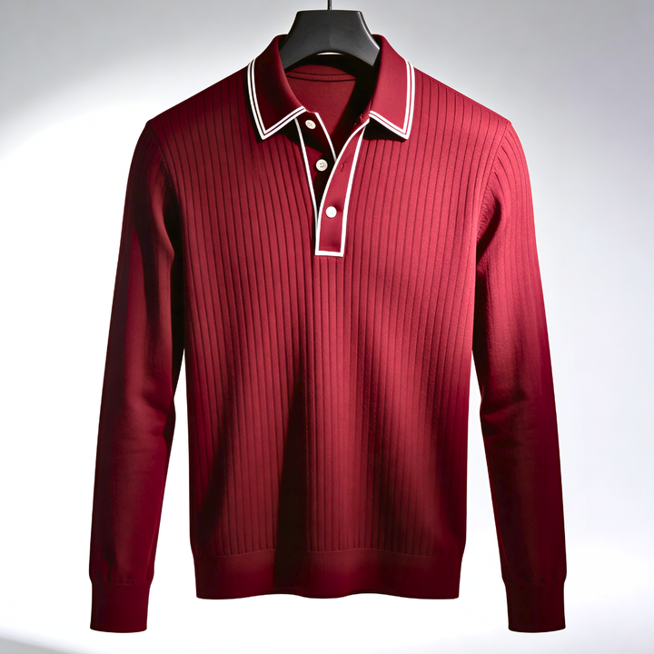 Men's Long Sleeve Polo Shirt – Lightweight & Breathable