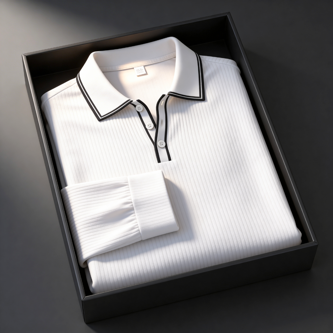 Men's Long Sleeve Polo Shirt – Lightweight & Breathable