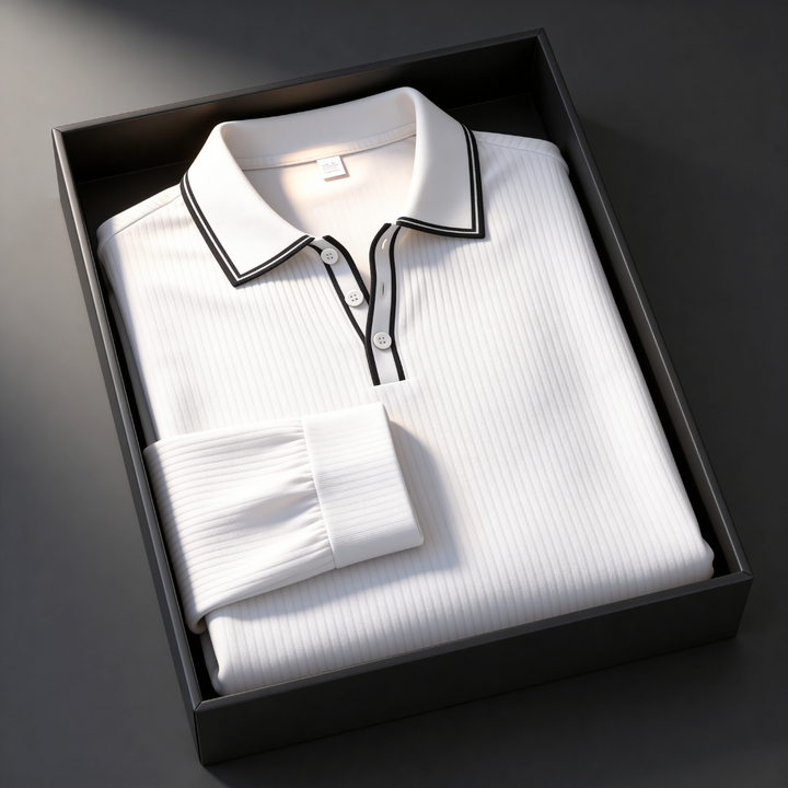 Men's Long Sleeve Polo Shirt – Lightweight & Breathable