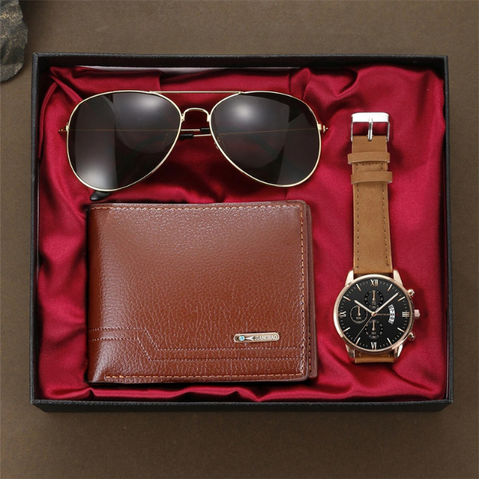 3-in-1 Men's Gift Set | Watch, Wallet & Sunglasses