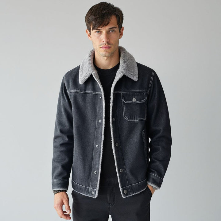 Men's Fleece Lined Denim Trucker Jacket