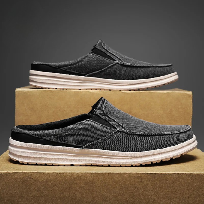 Denim Mule Slip-Ons | Casual Backless Loafers Slides Shoes