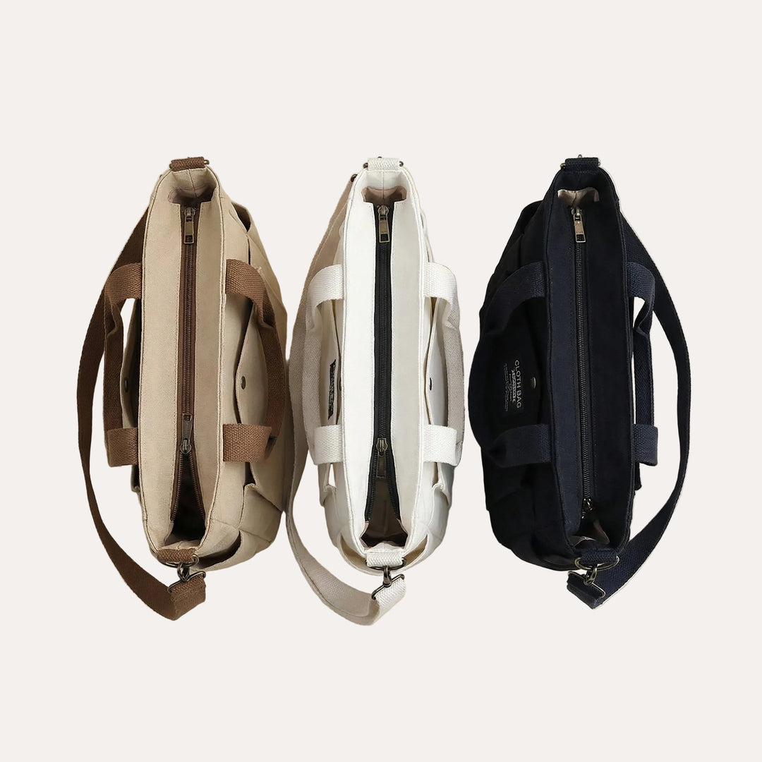 Claire Canvas Tote Bag - Structured Everyday Carry, Fits 15.6" Laptops