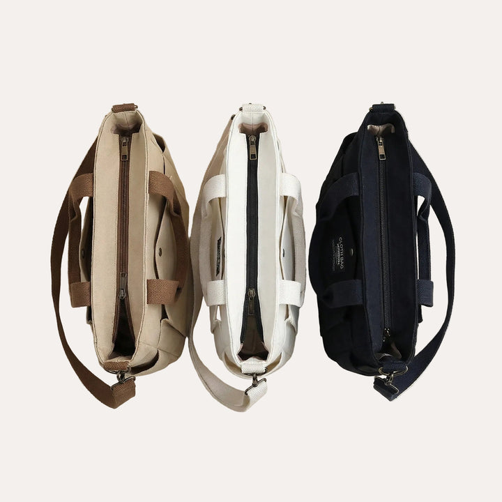 Claire Canvas Tote Bag - Structured Everyday Carry, Fits 15.6" Laptops