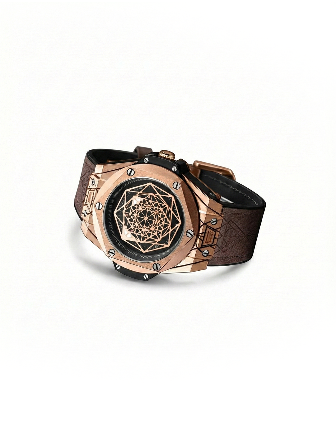 Men's Chronograph Watch with Leather Strap