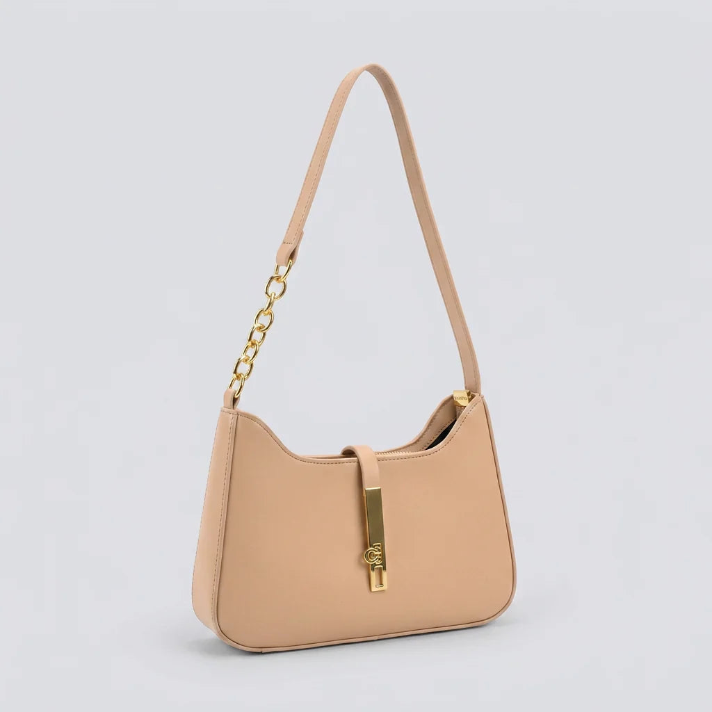 Zara Shoulder Bag - PU Leather Half-Chain Strap