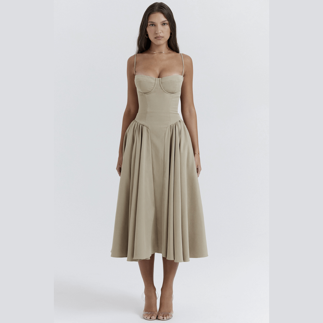 Waist Sculpting Sun Dress-HighTouch