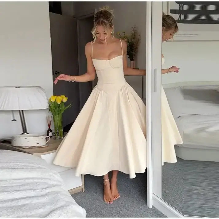 Waist Sculpting Sun Dress-HighTouch